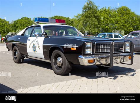 ROSMALEN, THE NETHERLANDS - MAY 8, 2016: Vintage 1978 Dodge Monaco California Police Highway ...