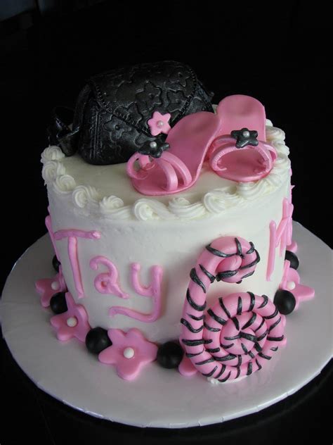 Decadent Designs: Pink and Black Diva Birthday Cake