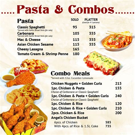 Angel's Pizza Menu + List of Branches