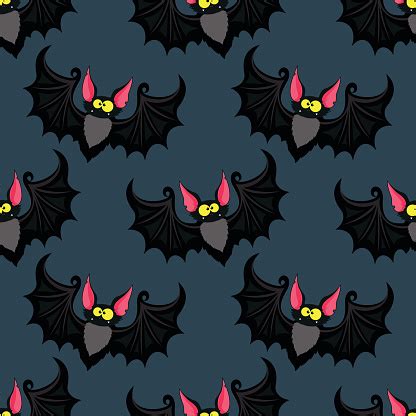 Wallpaper With Cartoon Bat Stock Illustration - Download Image Now ...