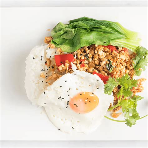 Pad Kra Pow with Pork and Egg - ThaiZone