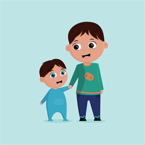 Two brother cartoon illustration with baby 2993604 Vector Art at Vecteezy