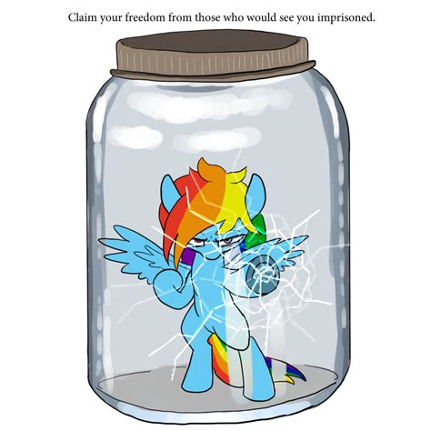 #2521462 - safe, rainbow dash, solo, female, pony, mare, pegasus, text, underhoof, jar, artist ...