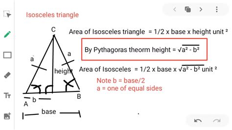 Area of isosceles triangle - YouTube