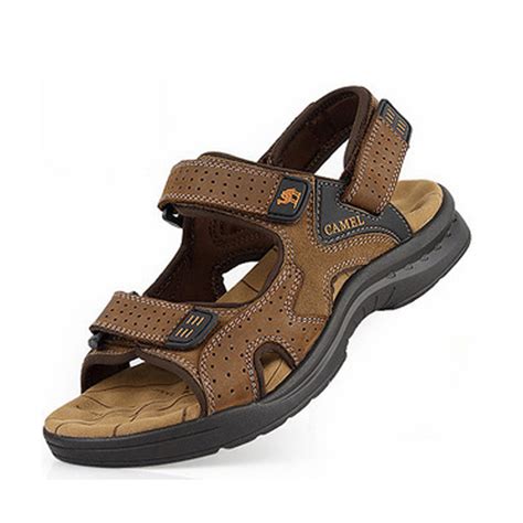 New 2015 Mens Sandals Genuine Leather cowhide sandals outdoor casual men summer leather shoes ...