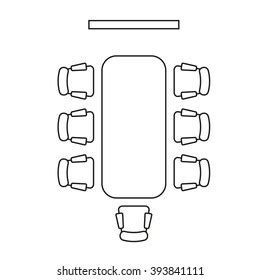 Meeting Room Layout Conference Boardroom Outline: เวกเตอร์สต็อก (ปลอด ...