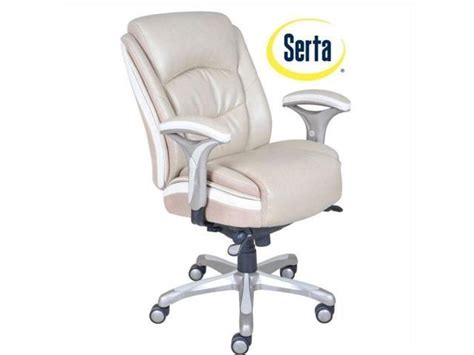 Serta Smart Layers Ergonomic Leather Manager Office Chair in Beige - Newegg.com