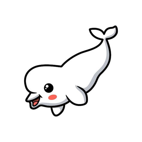 Premium Vector | Cute little beluga whale cartoon