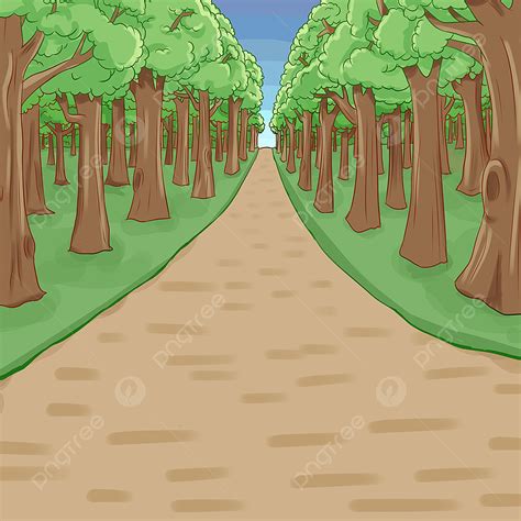 Forest Landscape White Transparent, Cartoon Forest Landscape, Png ...