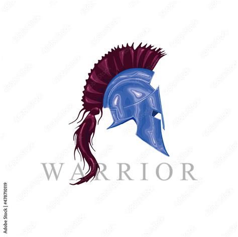 spartan warrior helmet logo design template Stock Vector | Adobe Stock