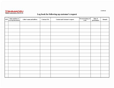 Printable Shipping Log Template - Printable Word Searches