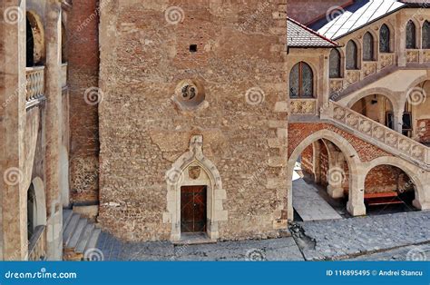 Corvin Castle Interior, Romania Stock Image - Image of brown, fortress ...