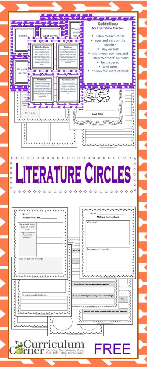 Literature Circle Resources FREE from The Curriculum Corner | Book ...