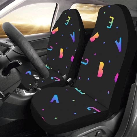 Neon 5d Shapes Dark Background Cube Universal Fit Auto Drive Car Seat ...