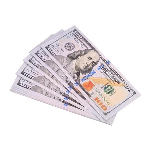 20 Sheets/Pack Paper 100 Dollars Props Currency Money Training Counting Cash Toy Unisex Bar Car ...