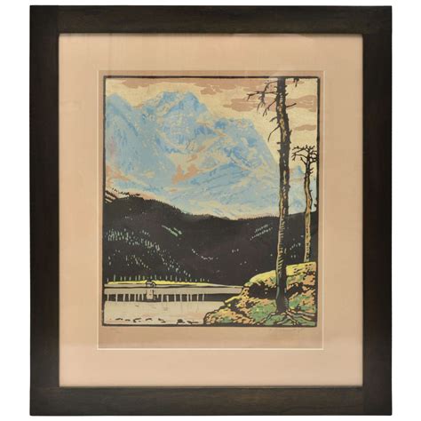 American Arts and Crafts Color Woodblock Print, Signature unknown at ...