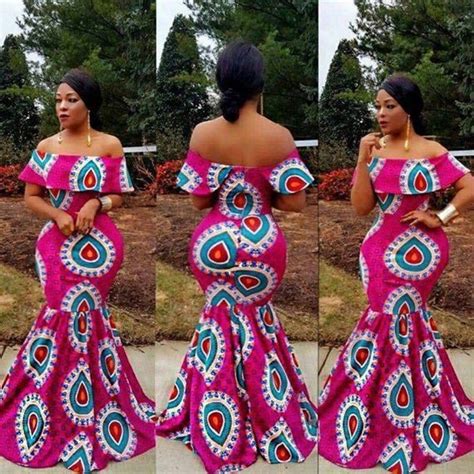 Off-Shoulder African Mermaid Dress African Print Dresses | Etsy ...