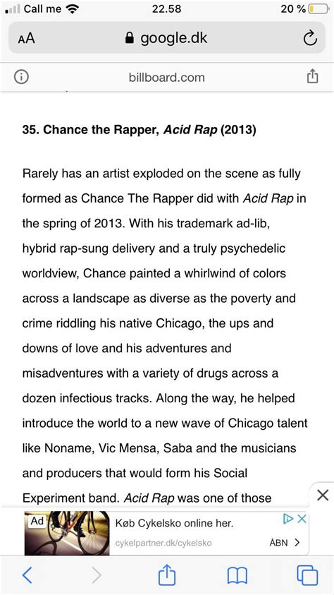 Acid rap coming in at 35 Best album of the decade on billboards list : r/ChanceTheRapper