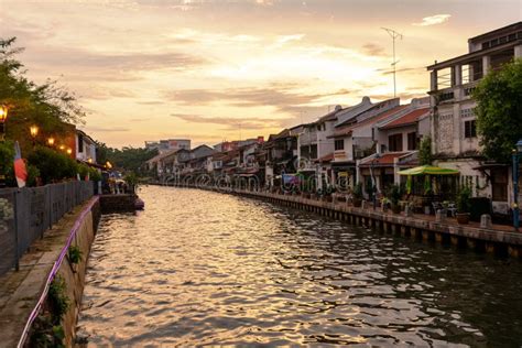 Sunset View of the Old Town of Malacca City Editorial Stock Photo ...