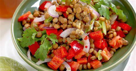 Brown lentil salad