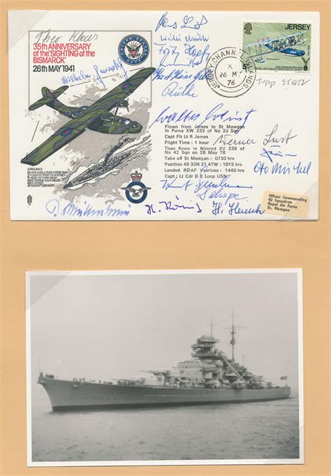 Lot - BISMARCK SURVIVORS SIGNED ENVELOPE