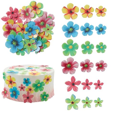 Buy Gyufise 35Pcs Edible Flowers Cake Decorations Beautiful Flowers ...