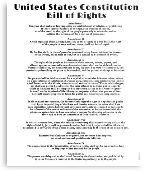 "Bill of Rights, US Constitution" Metal Print by LoveAndDefiance ...