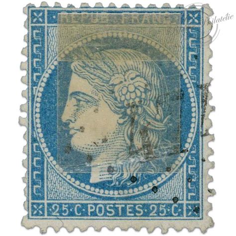 FRANCE TIMBRE-POSTE N°60A au type Cérès 25 c. bleu avec variété imp...