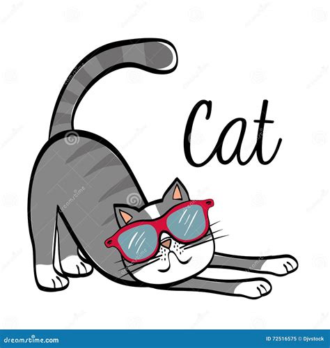 Cat Design. Animal Concept. Flat Illustration , Vector Stock Vector - Illustration of adorable ...