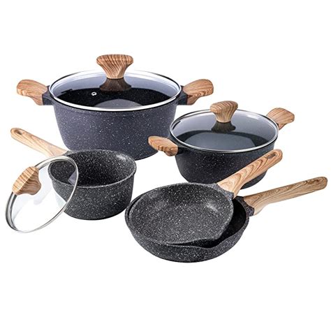 Buy Country Kitchen Nonstick Cookware Sets - 5 Piece High Quality Nonstick Cast Aluminum Pots ...