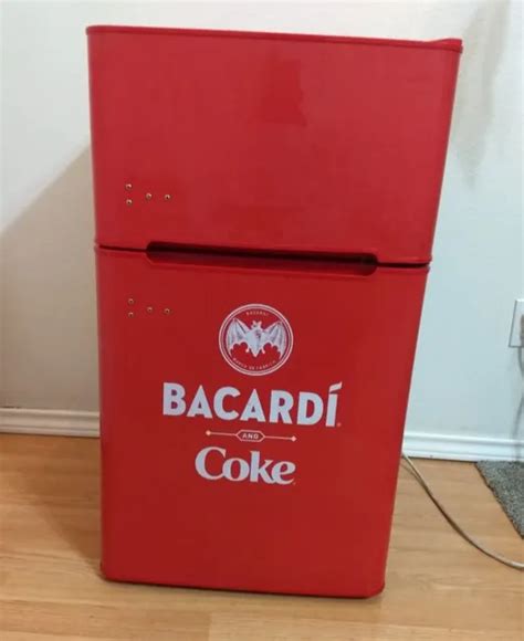 COCA COLA BACARDI & Coke Mini Fridge Freezer Upright 2 Door Red Glass Shelves $500.00 - PicClick