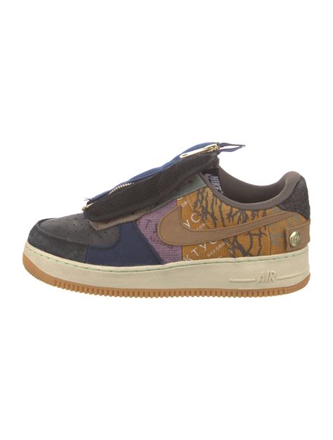 Nike x Travis Scott Air Force 1 Patchwork Sneakers - Blue Sneakers, Shoes - WU2151103 | The RealReal