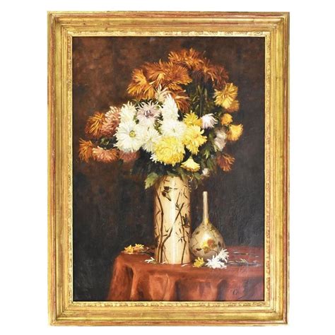 Flower Painting, Yellow Daisies Painting, Oil on Canvas, 20th Century ...