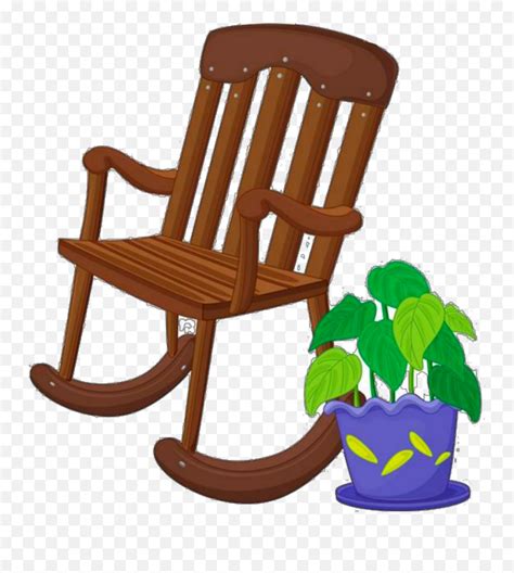 Ftestickers Clipart Chair Rockingchair - Cartoon A Rocking Chair Emoji ...