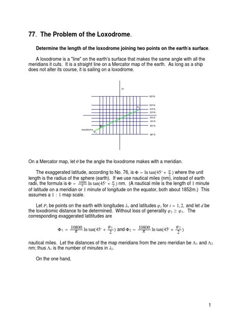 Problem of The Loxodrome | PDF | Trigonometric Functions | Latitude