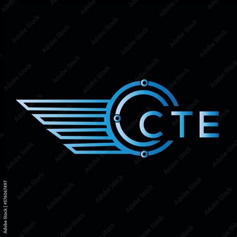 CTE logo, letter logo. CTE blue image on black background. CTE ...