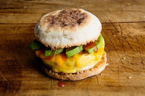 Microwave Egg Sandwich with Cheddar and Avocado recipe | Epicurious.com