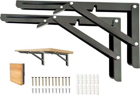 Amazon.com: Bloazzup Folding Shelf Brackets Heavy Duty Shelf Bracket 12 Inch 2 Pack DIY Wall ...