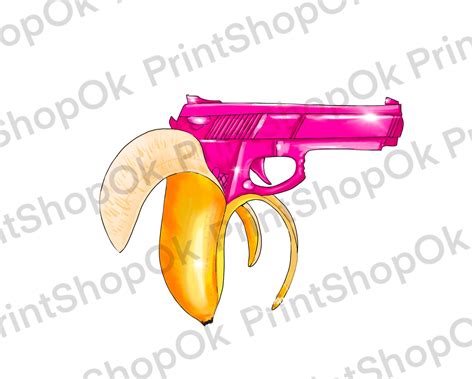 Banana gun Banana png clipart PNG PDF and JPG | Etsy