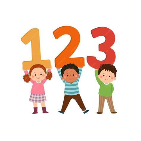 Premium Vector | Vector cartoon kids carrying 123 numbers back to school concept