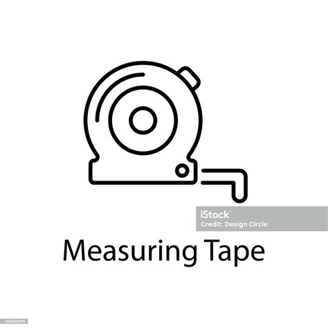 Measuring Tape Vector Outline Icon Design Illustration Construction Symbol On White Background ...