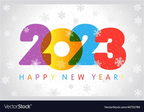 2023 happy new year colorful watercolor card Vector Image