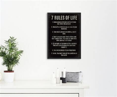 7 Rules of Life Motivational Poster PNG/ JPEG Download - Etsy