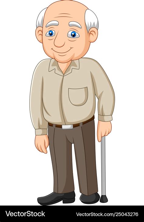 Cartoon senior elderly old man Royalty Free Vector Image