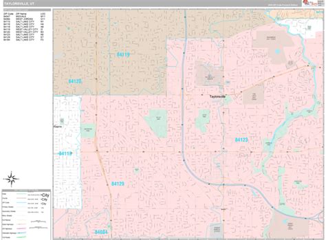 Taylorsville Utah Wall Map (Premium Style) by MarketMAPS - MapSales