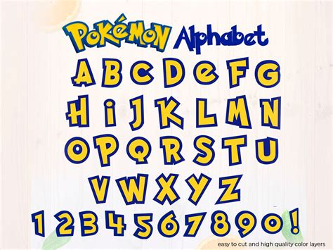 Pokemon Font Svg files Pokemon alphabet cutfiles eps dxf | Etsy