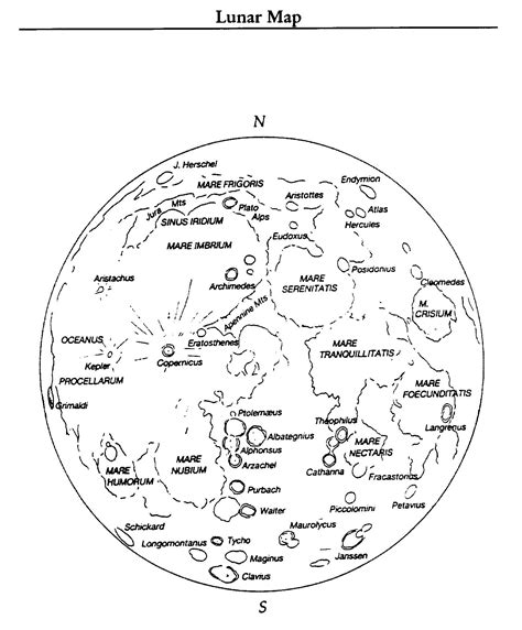 Labeled Map Of The Moon