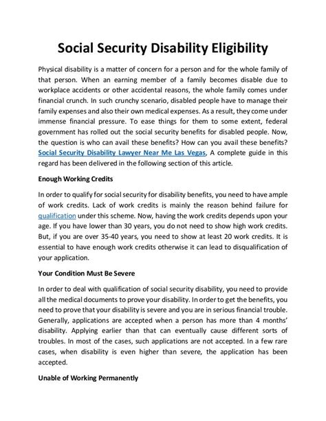 Social Security Disability Eligibility