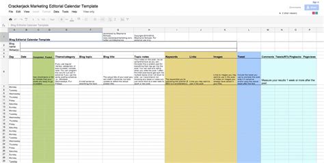 Weekly Calendar Template Google Docs | Editorial calendar template, Blog editorial calendar ...