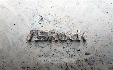 Download wallpapers ASrock stone logo, 4K, stone background, ASrock 3D ...